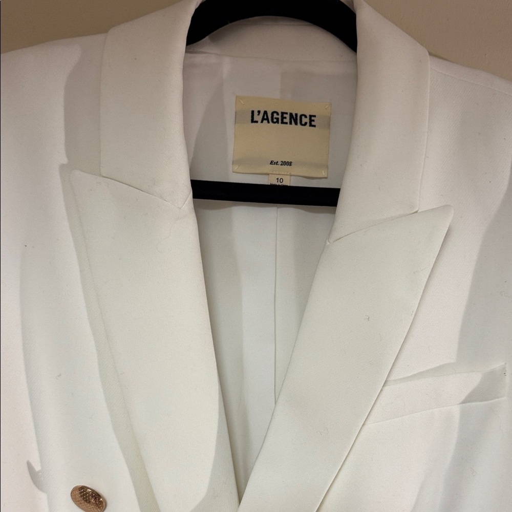 L'AGENCE Ivory Double-Breasted Blazer - Picture 2 of 6